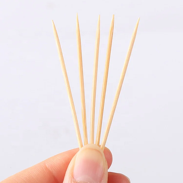 Custom-Printed-Toothpick Smooth A Grade 2.2*65mm Fruit Double Point Birch Wood Toothpick Zahnstocher