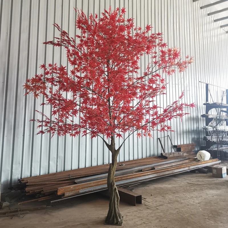 Красные японские деревья и растения бонсай пластиковый искусственный клен для внутреннего