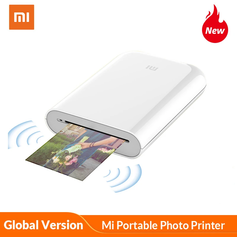 Xiaomi Mi Portable Photo Printer Mini Pocket BT 5.0 APP Control AR Photo Printer ZINK Sticky-backed Photo Paper Fast Imaging