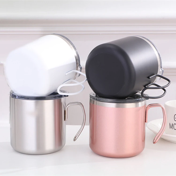 2023 Hot Selling Double Layer 304 Stainless Steel Tumbler Wholesale creative Mug Stainless Steel Coffee Mugs With Handle