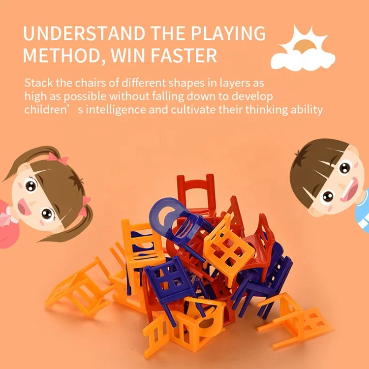 brain battle plastic educational interactive balance stacking chairs game