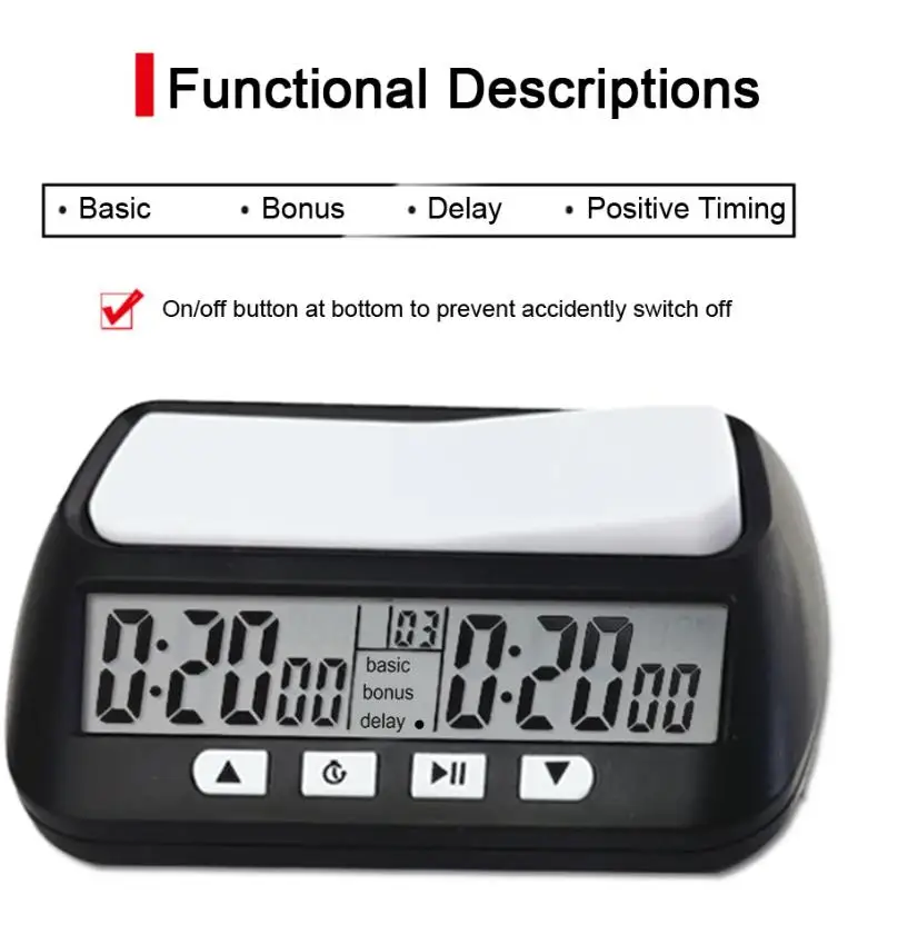 New 3-in-1 Multipurpose Portable Professional Chess Clock Digital Chess Timer Game Timer