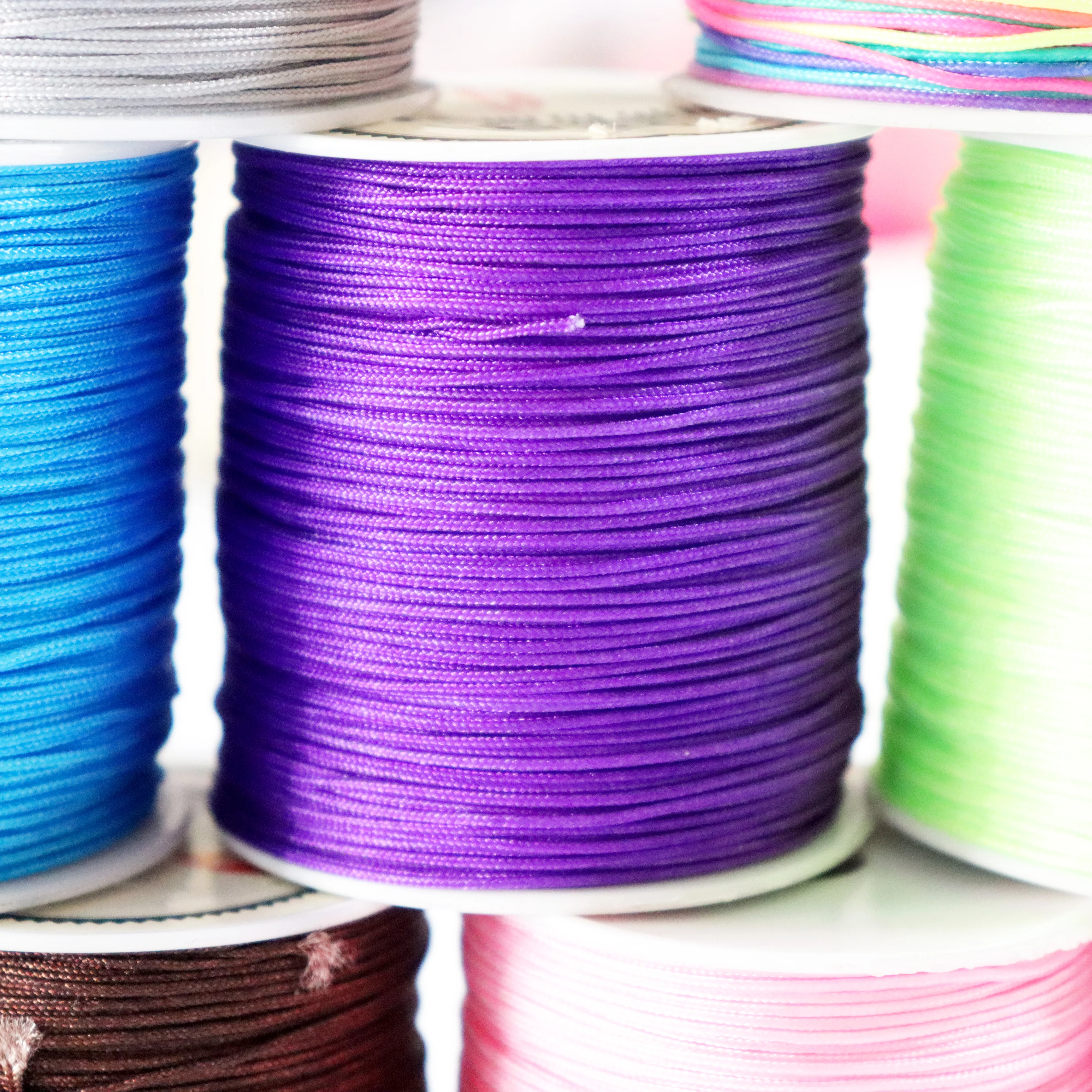 wholesale 2mm nylon yarn colored hand-woven rope Chinese knot yarn accessories DIY bracelet beaded satin cord