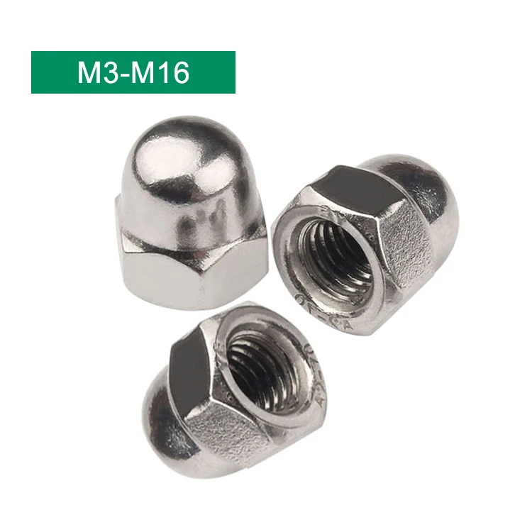 M4 M6 M8 M10 Stainless Steel Hex Cap Nut DIN 1587 Hexagon Domed Cap Nut