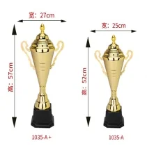 OEM / ODM 2023 new Engraving Logo Crystal Trophy Crown Crystal Metal Award Trophy With Black Base