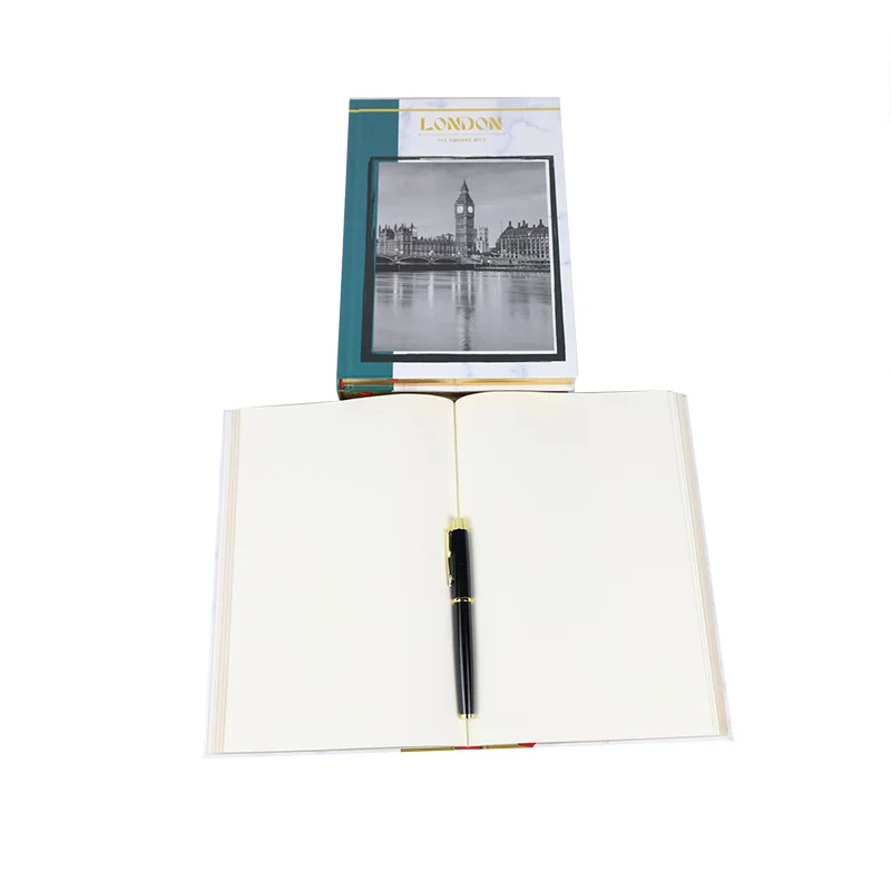 Custom blank white embossing decor book fake designer Magnetic City Theme decorative book set for gift