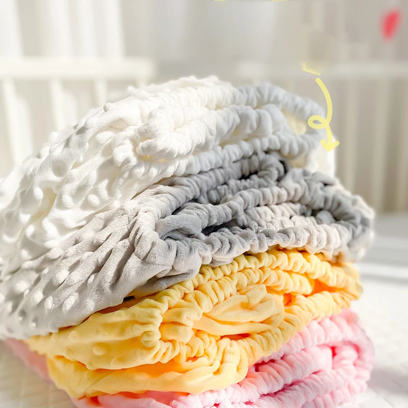 Minky Dot Baby Crib Sheet Bubble Plush Baby Bed Sheets Baby Fitted Sheets Comfortable Soft Solid Color Warm Skin Bedding