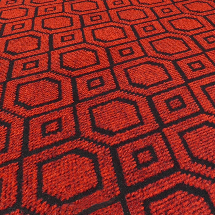 HENGJIU Factory decorative office hotel parlor hallway  polyester needle punched jacquard red carpet for events runner rugs