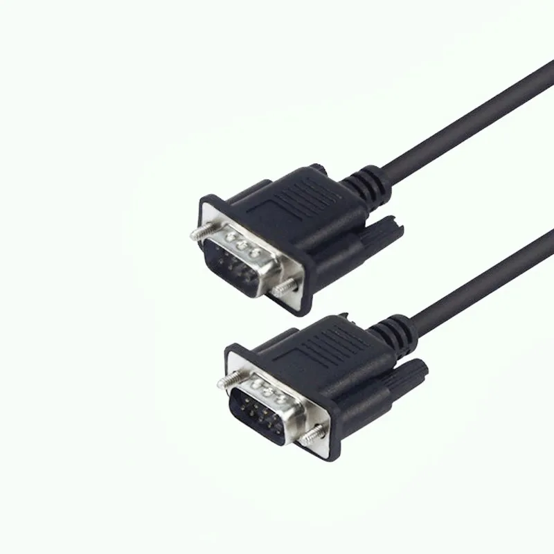 Serial Cable DB9 RS232 Black Copper DB9 Male to Male RS232 Extension  Serial Null Modem Cable M/M 9 pin RS232