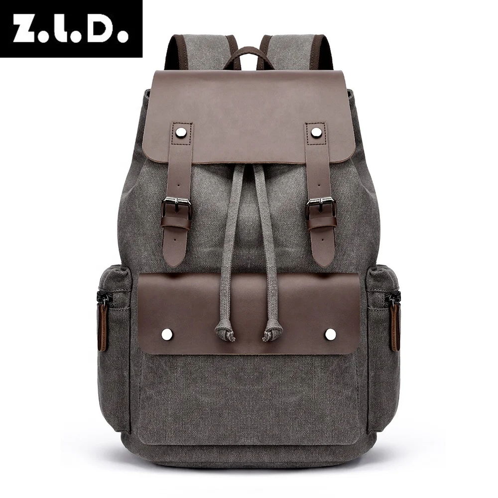 ZUOLUNDUO Fashion Wear Resistant Canvas Rucksack Backpack For Outdoor Travel Laptop Backpack For College School Backpack Unisex