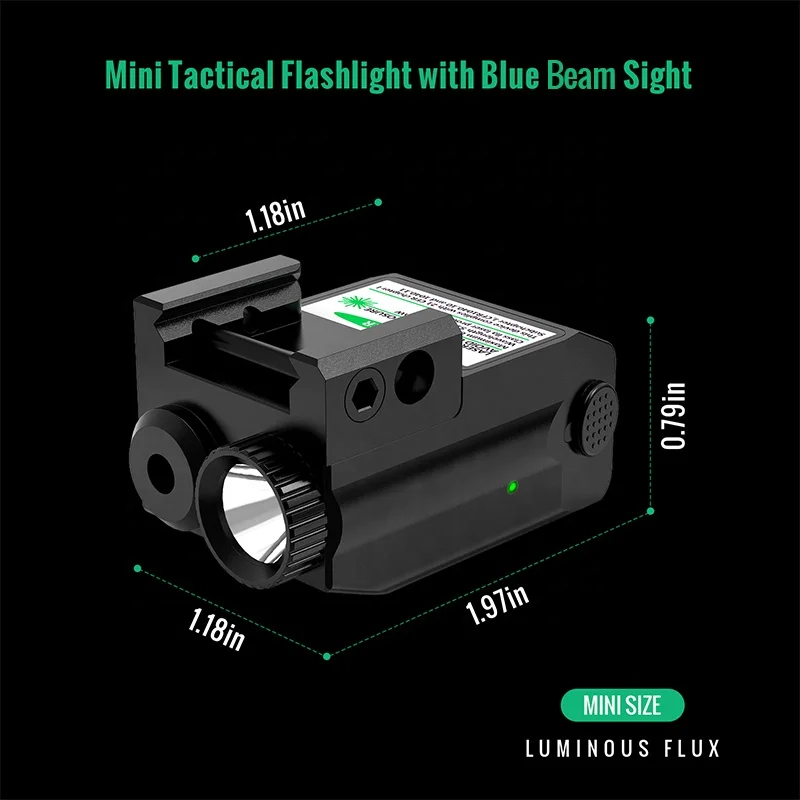 Mini LED Flashlight Blue Light combo Built-in Rechargeable Battery Comes with Compact Size and Light Weight