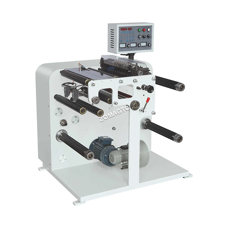 Paper Roll to Roll Small label Slitting Rewinding Machine Narrow Web Adhesive Label Thermal Paper Slitter Rewinder