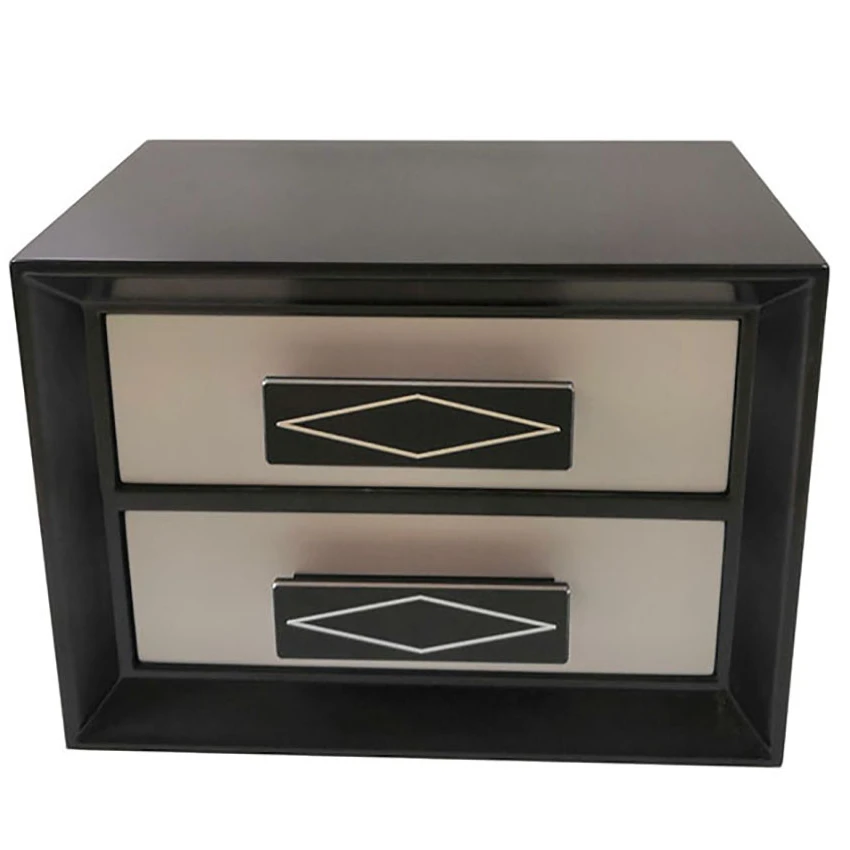 PJ2026  Wooden Jewelry Box 2 Drawers, Velvet Jewelry Organizer, Watch box Gift