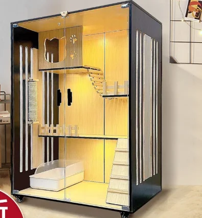 Низкая цена оптовая продажа кошачья вилла экологически чистый деревянный дом для кошек большой два и три этажа кошачий замок шкаф домашних животных