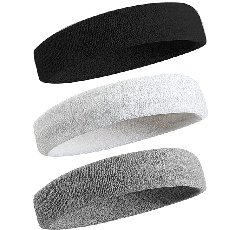 Moisture Wicking Athletic Cotton Terry Cloth Sweatbands Sports Headband