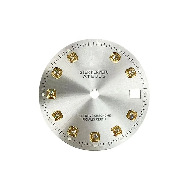 Watch  Accessories Diameter 28mm 28.5mm Black Silver Gold Diamonds Date Literally Dial Fit For Rlx 2824 8205 Movement