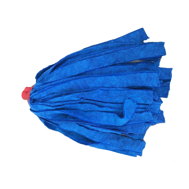 Hot Selling Blue Strip Microfiber Mop Head With Plastic Head , Microfiber Floor Mop Head