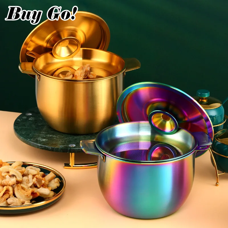Stainless Steel Stock Pots Container With Lids  Oil Strainer Oil Filter Pot