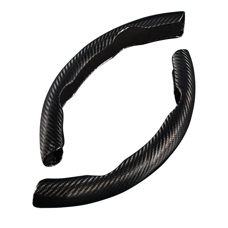 2 in 1 carbon fiber leather steering wheel cover