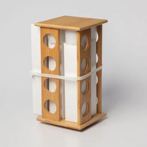 Kitchen Accessories Wholesale 16-cube Spice Rack with Spice Jars  Decorative Countertop Bamboo