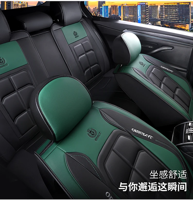 Leather Car Seat Covers Full Set Faux Leatherette Automotive Vehicle Cushion Cover Universal Fit Most Cars Sedans SUVs and Truck