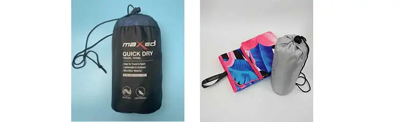 suede beach towel with carry bag