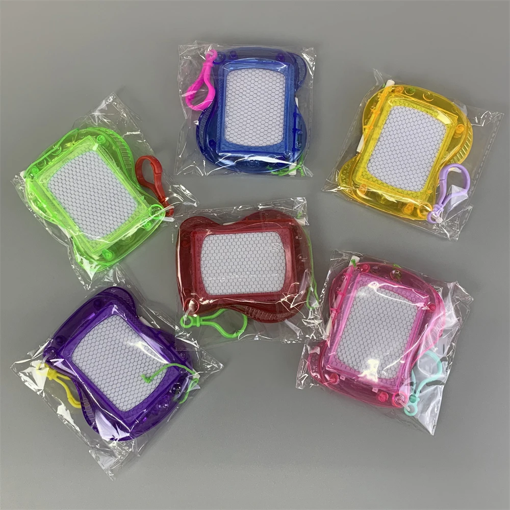 Educational Toy Kids Favors DIY Doodle Plastic Writing Painting Erasable Mini Magnetic Drawing Board With Keychain