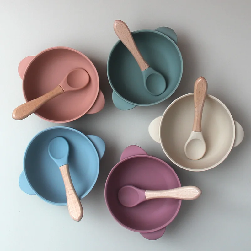 100% Food Grade Silicone Baby product Safe Unbreakable Bowl and Plate Dishes