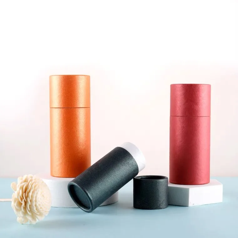 Бумажная коробка-трубка экологически чистые косметические контейнеры картонные трубки биоразлагаемый картонный контейнер из крафт-бумаги упаковка для эфирного масла