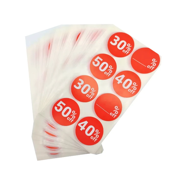 Custom Sold Sticker Label Retail 30% /40% /50% Off Writable Retail Store Discount Price Stickers