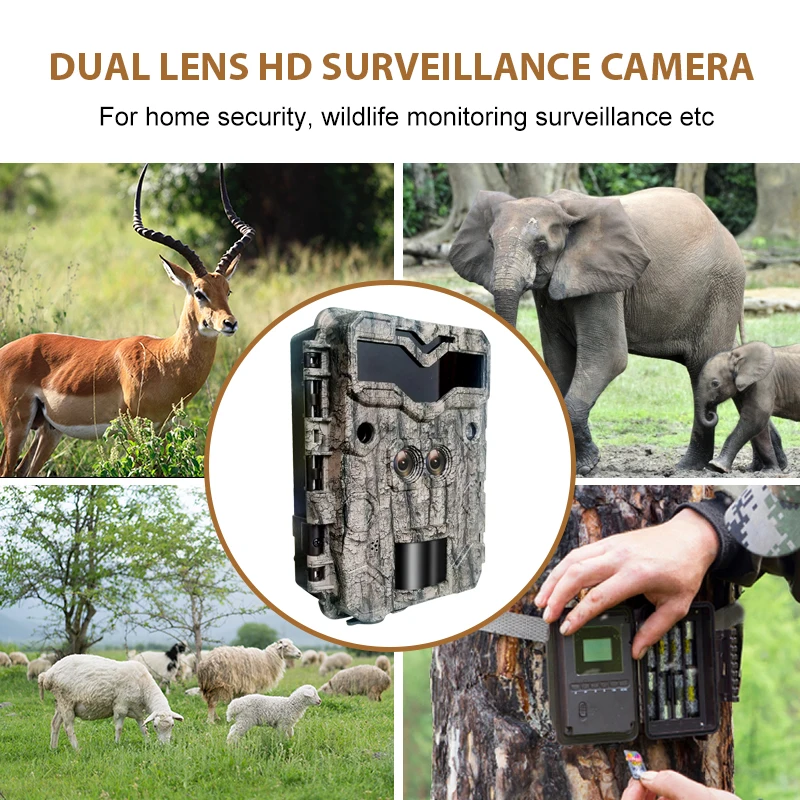 KW698A 2-sensors scouting camera dual-lens 4K game camera easy to navigate simple to use