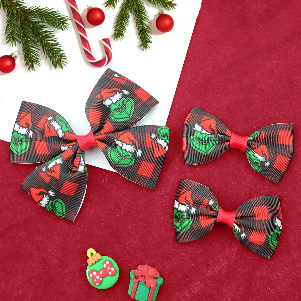 New 3-Piece Set Christmas Holiday Bow Hair Clip Christmas Hot Hair Accessories For Children And Girls