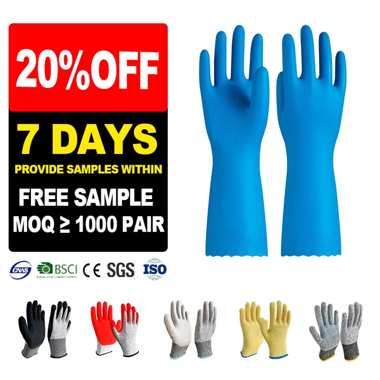 Sunnyhope XL Rubber Household Gloves Waterproof Latex Cleaning Gloves Anti-Cut Anti-Slip Arthritis Therapy Kitchen Work