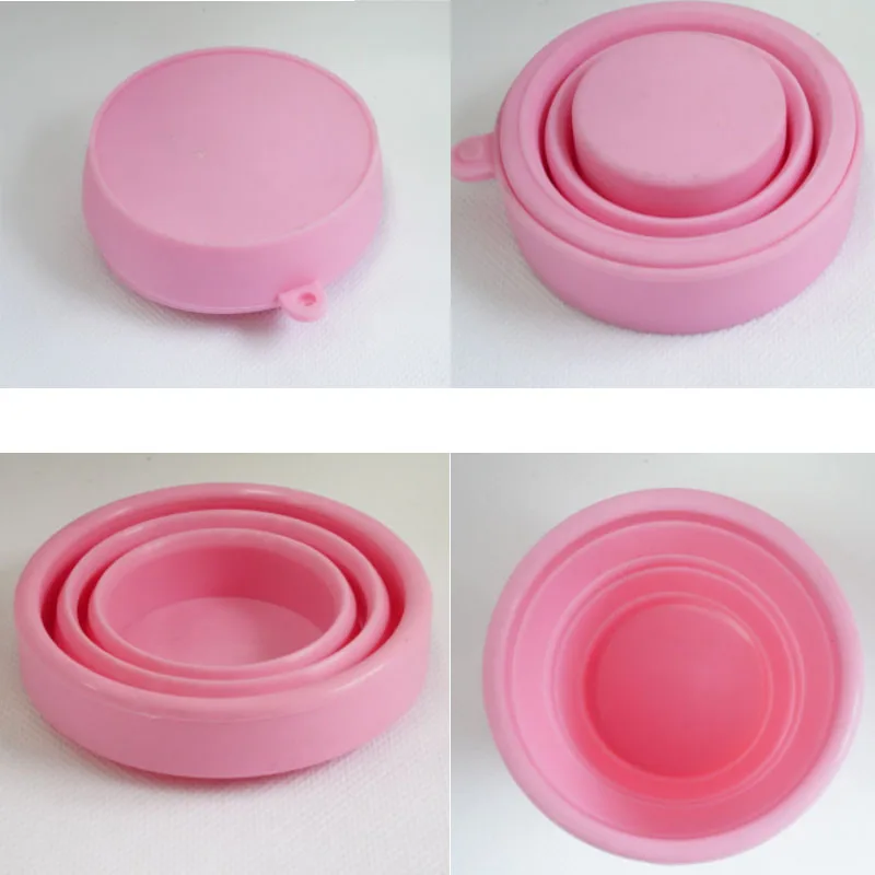 Collapsible Cup Compact Silicone Reusable Food Grade Folding Mug With Lids Expandable Retractable Drinking Silicone Cup