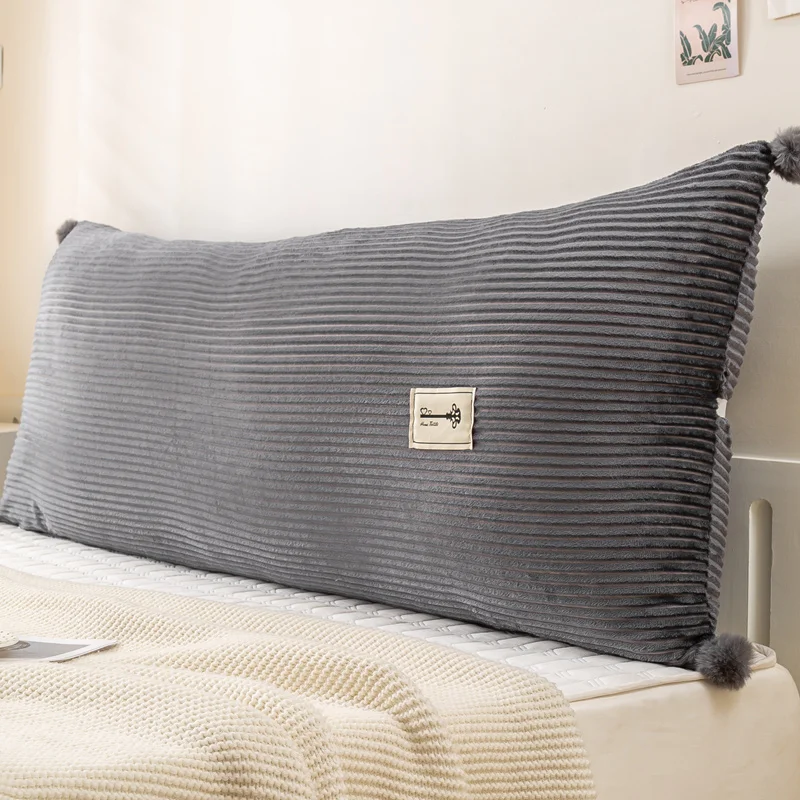 Solid Color Bier 2023 new magic velvet straight strip cushion dark grey Pillow Case