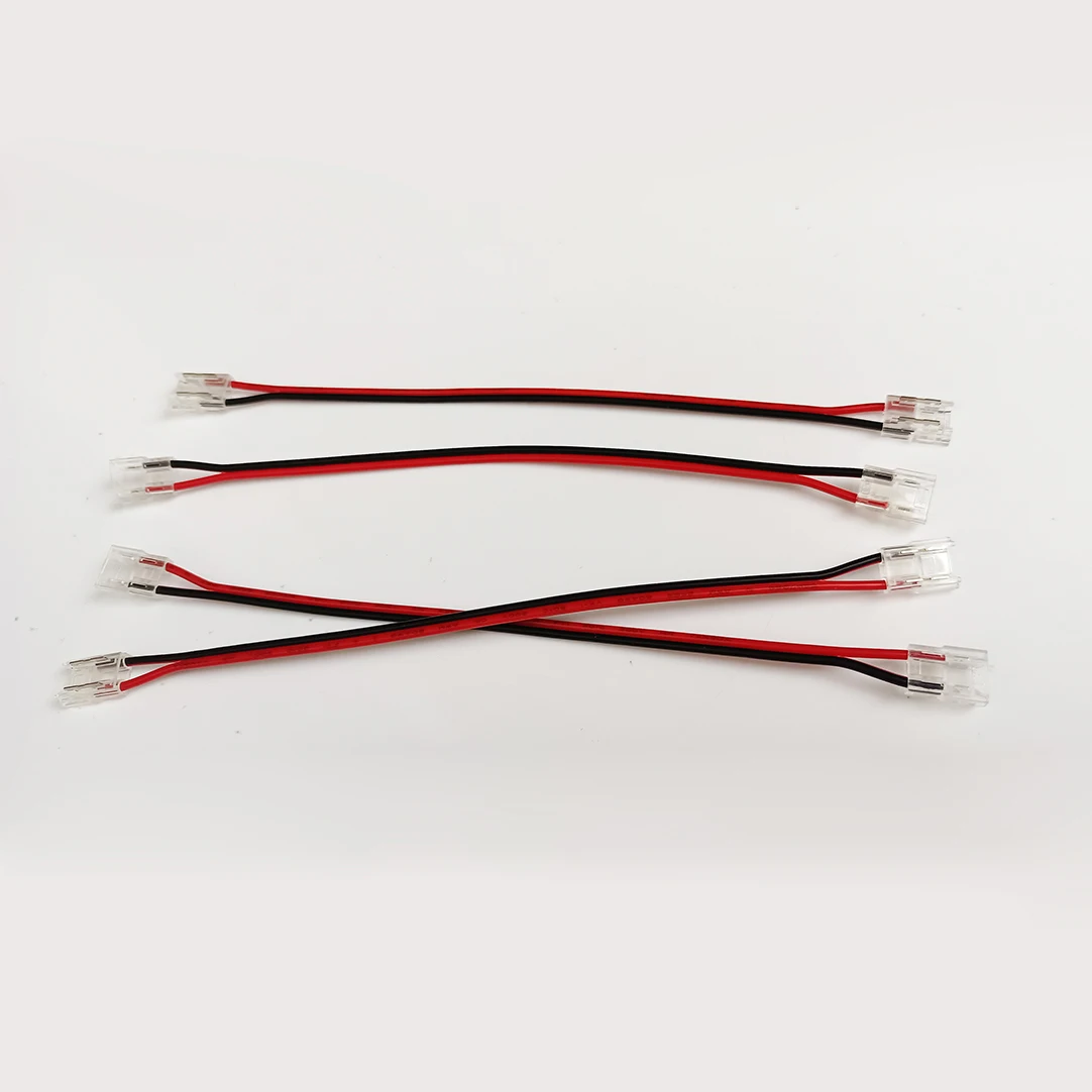 Factory Price LED Strip Light Connector 8mm 2 Pin Transparent Solder-free Dotless LED Light Strip Connector