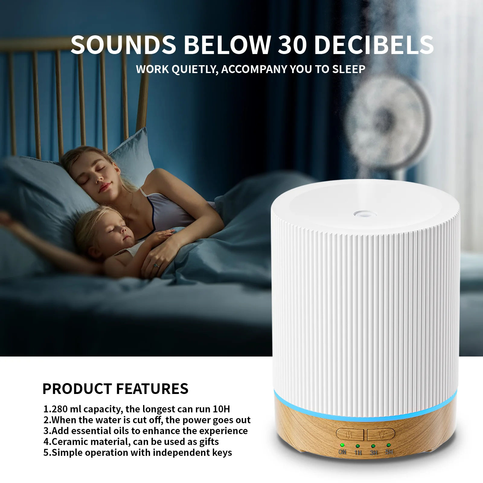 Wholesale Ultrasonic Aroma Diffuser 7 Colors LED Light Essential Oil Scent Ceramic Air Humidifier For Bedroom Hotel