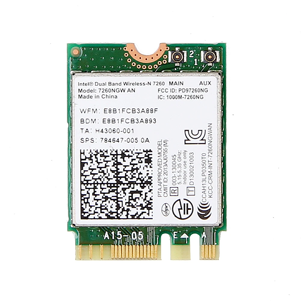 Dual Band Wireless-N For Intel 7260NGW AN 7260 NGFF Wifi BT 4.0 Mini Wlan Card Support HP/Asus/Acer/Dell/Toshiba Laptop