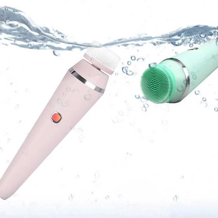 Customized 4 In 1 Multi-function  Spin Face Massaging Brush Facial Wash Brush Makeup Remover Set Deep Cleansing Massager Tool