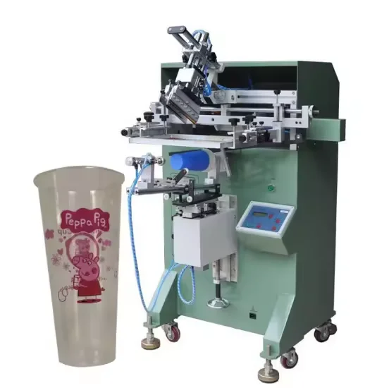 Cylindrical Bottle Screen Printing Machine,Paper Cup Screen Printer,Curved Screen Printing Machine For Plastic Cups