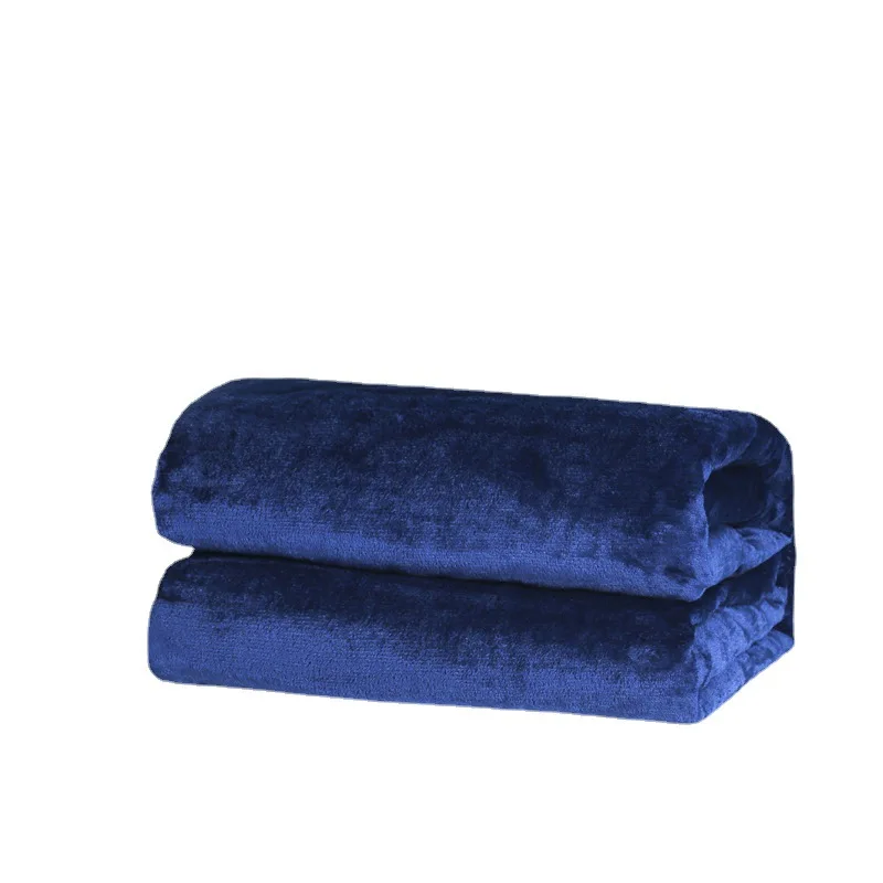 Wholesale Large Plush Travel Warm and Soft Polyester Cheap Solid Color throw Fleece Flannel Blanket
