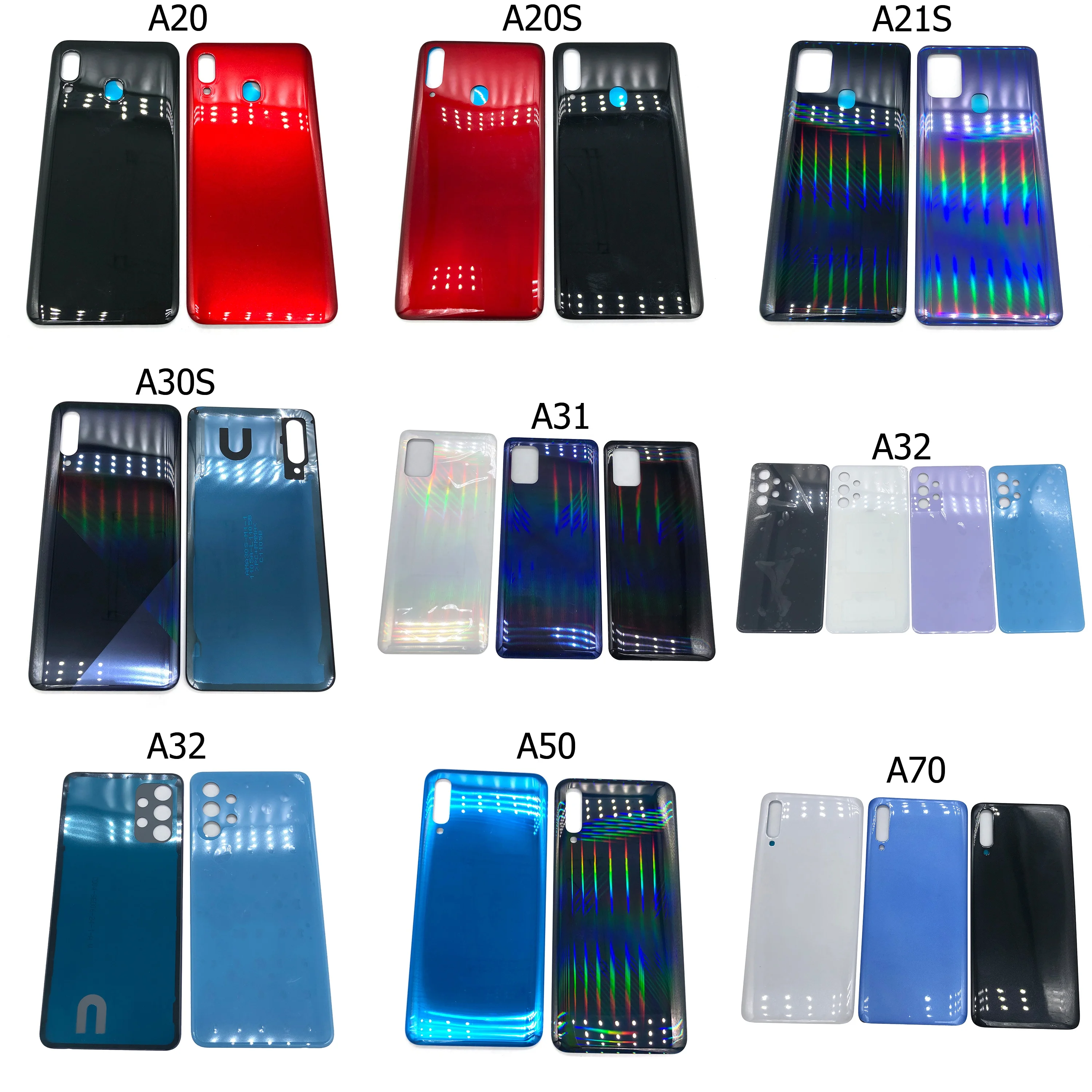Super Quality Back Battery Cover Door For Samsung A20 A20S A21S A30 A30S A31 A32 A50 A60 A70 Rear Panel Glass Housing Case