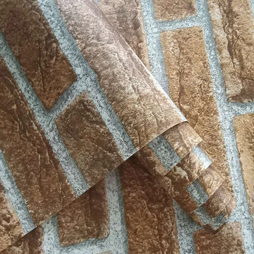 Decorative designs plastic washable 3d pvc vinyl self-adhesive wallpaper for restaurant