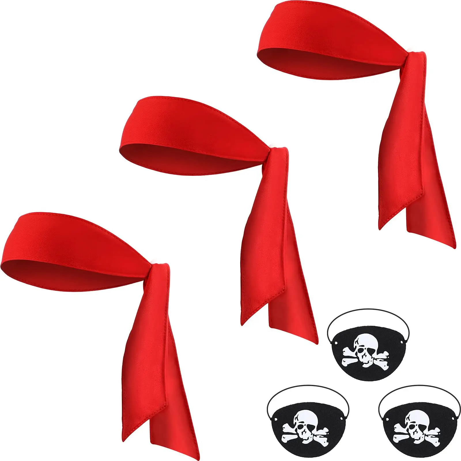 LP Halloween costume party Captain Jack Sparrow bracelet skeleton prop Pirate pendant eye patch bandana Earring compass