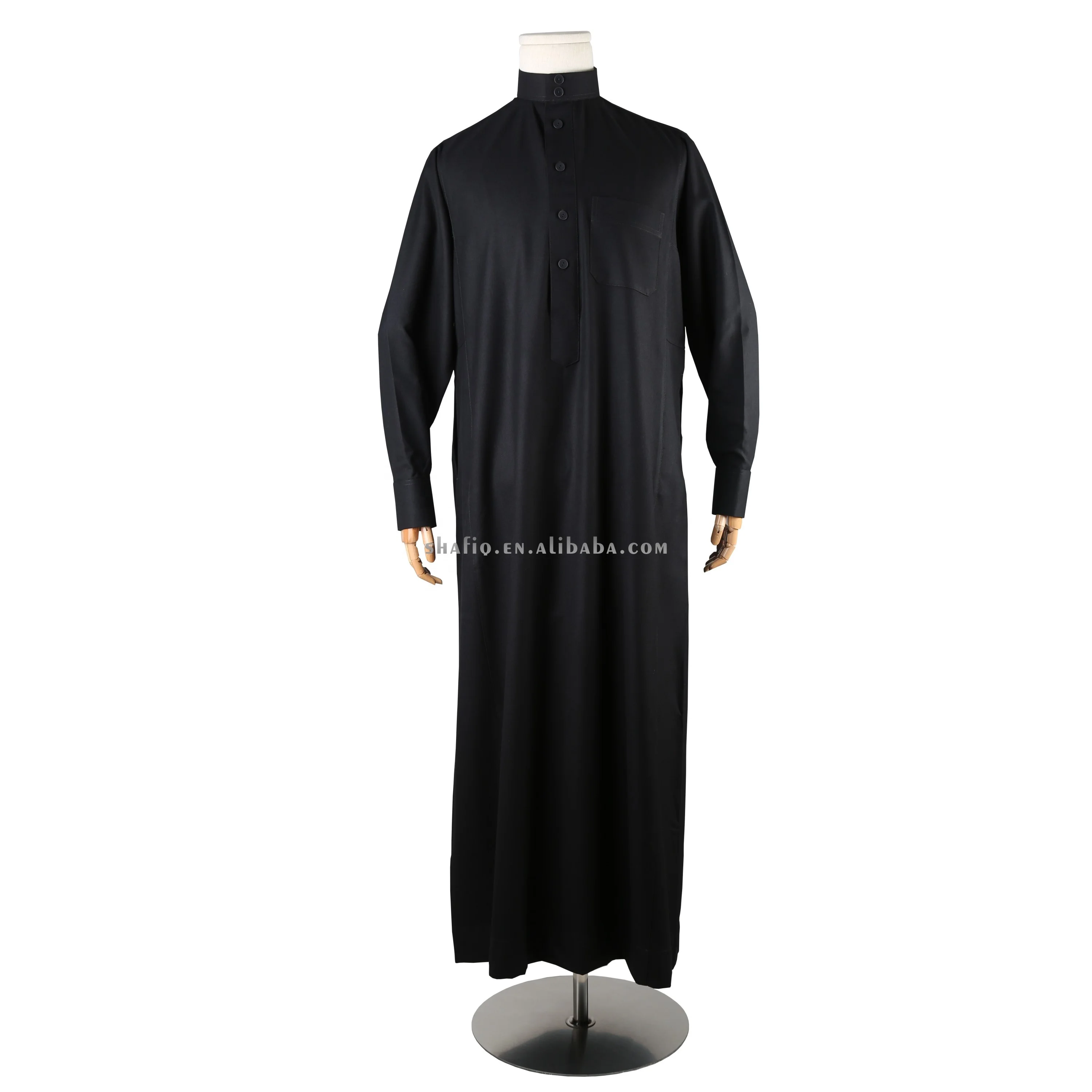 Classic Winter Design Cuff Sleeve Muslim Arabic Dress Kaftan Jubah Abaya Jalabya Ethnic Daffah Lelaki Thobe Islamic Clothing