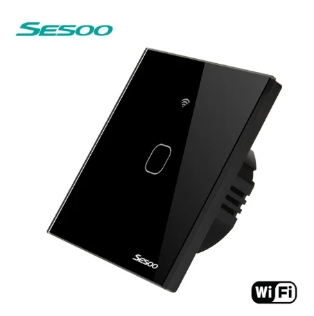 Умный сенсорный выключатель SESOO Wi-Fi, настенный выключатель с дистанционным управлением через 3 клавиши, работает с Alexa / Google Home