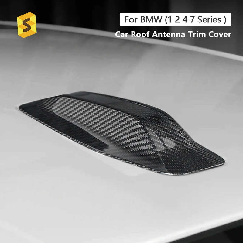 Shasha Carbon Car Interior Accessories Car Roof Antenna Trim Cover Carbon Fiber Inner  For BMW 1 2 4 7 Series
