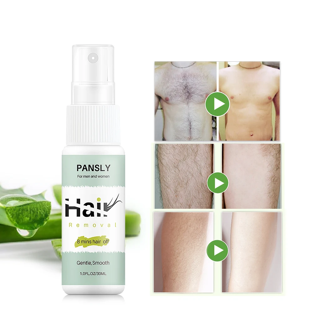 Private Label Pansly Body Hair Removal Painless Depilation Spray Face Hand Body Armpit Underarm Bikini Hair Removal Cream