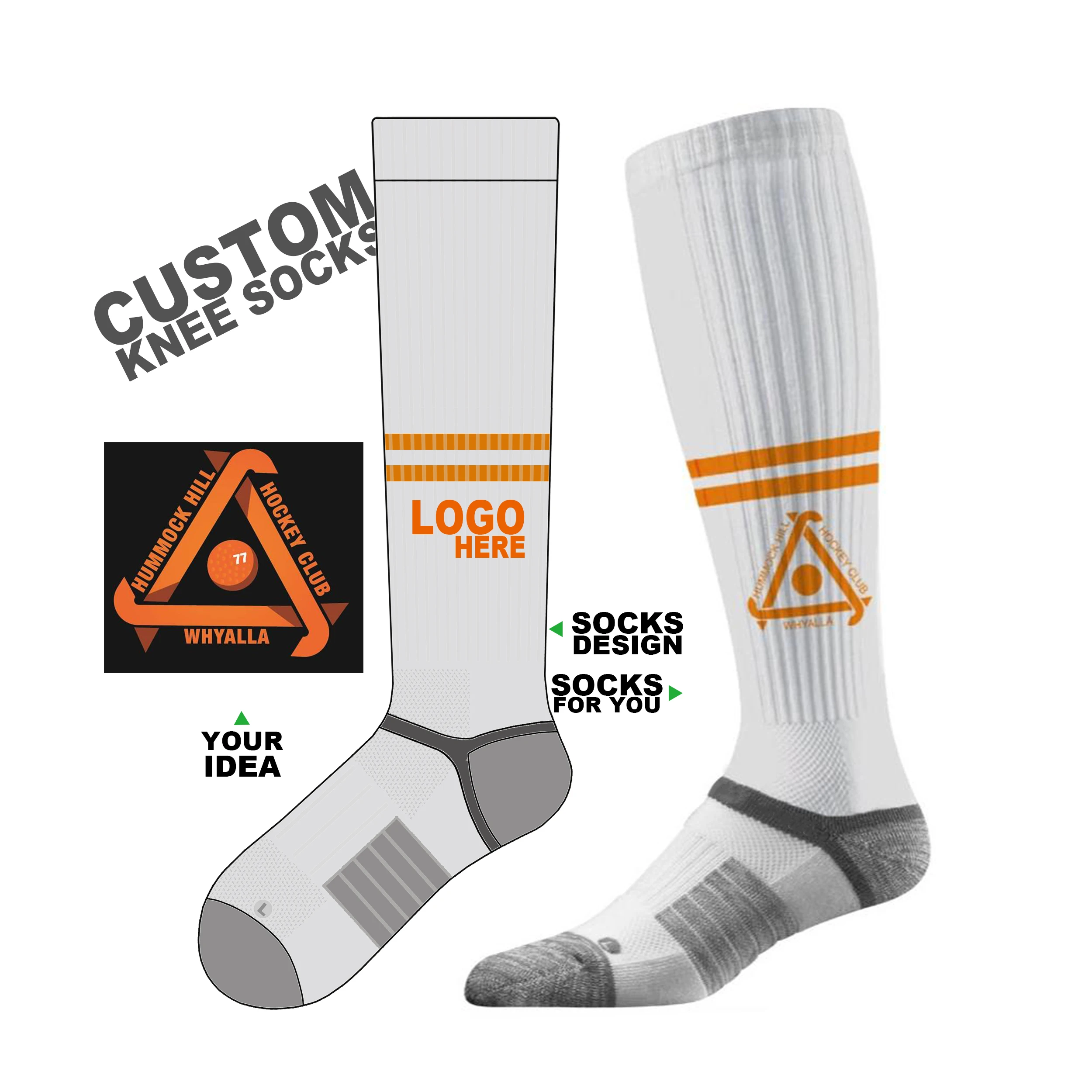 Manufacturer supplier new design Men Women Knee High sports socks custom logo stockings