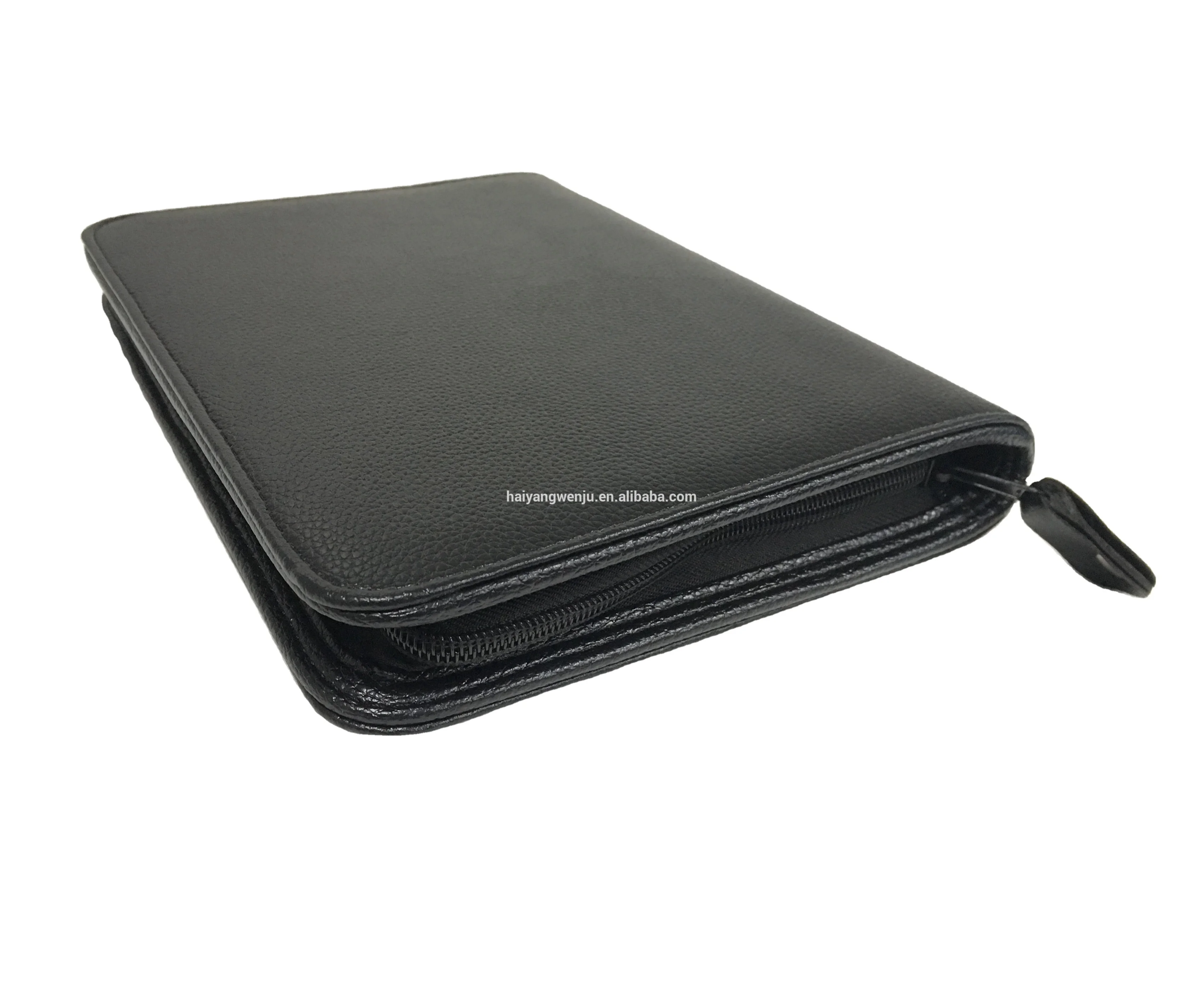 2020 hot selling custom logo A5 file PU leather office business folder with card holder and notepad